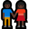 Man and Woman Holding Hands - Black emoji on Microsoft